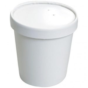 Pots en carton biodégradable de couleur blanche. contenance 473 ml ou 16oz Par lot de 50 pièces  